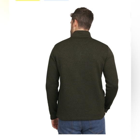 CHAPS QUARTER ZIP FLEECE SWEATER OLIVE LARGE NEW - Picture 3 of 8